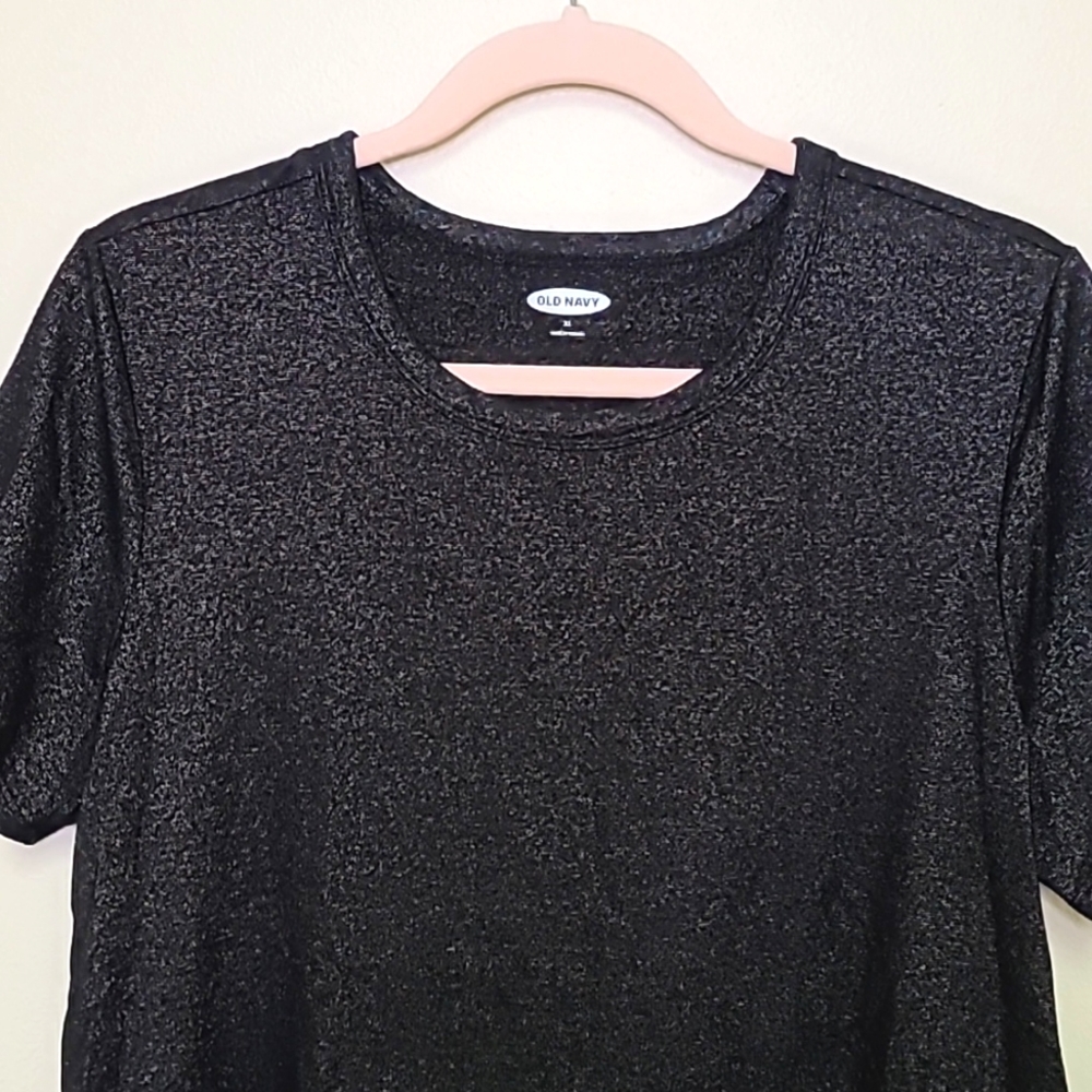 Old Navy Metallic Black Tee